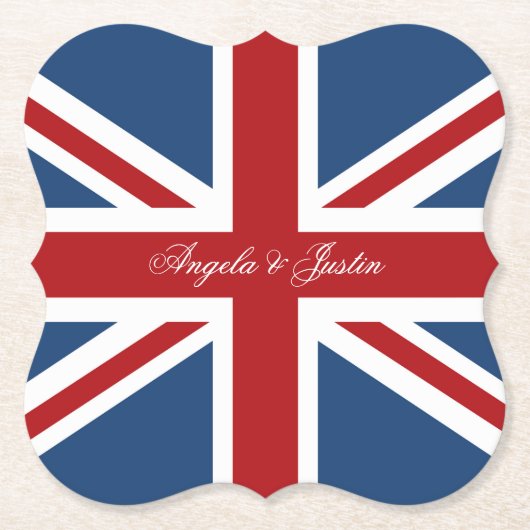 Union Jack Flag Wedding Untersetzer (Vorderseite)