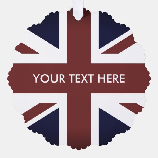 Union Jack Flag Weißbuch Weihnachtsschmuck Foto Ornament Karte (Vorderseite)