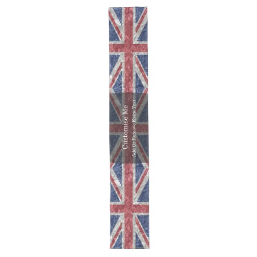 Union Jack Flag - zerknittert Großer Tischläufer (Vorderseite)