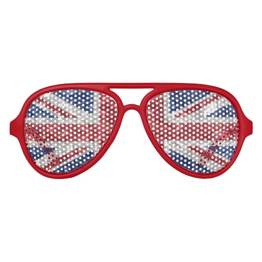 Union Jack Flag - zerknittert Partybrille (Vorderseite)