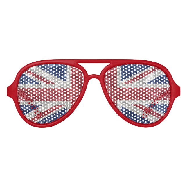 Union Jack Flag - zerknittert Partybrille (Vorderseite)