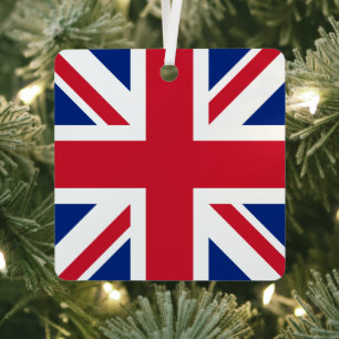Union Jack Flagge der britischen Kolonien im Verei Ornament Aus Metall
