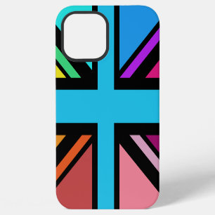 Union Jack/Flagge Mehrfarbig+Schwarzes Design iPhone 12 Pro Max Hülle