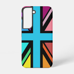 Union Jack/Flagge Mehrfarbig+Schwarzes Design Samsung Galaxy Hülle
