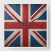 Union Jack-Flagge Quadratische Wanduhr (Vorderseite)