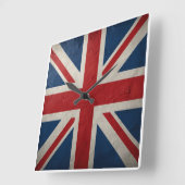Union Jack-Flagge Quadratische Wanduhr (Winkel)