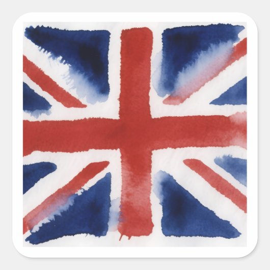 Union Jack Flaggenaufkleber Quadratischer Aufkleber (Vorderseite)