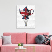 Union Jack Flying Teapot Leinwanddruck (Insitu (Wohnzimmer))