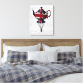 Union Jack Flying Teapot Leinwanddruck (Insitu (Schlafzimmer))