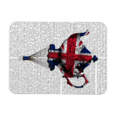Union Jack Flying Teapot Magnet (Horizontal)