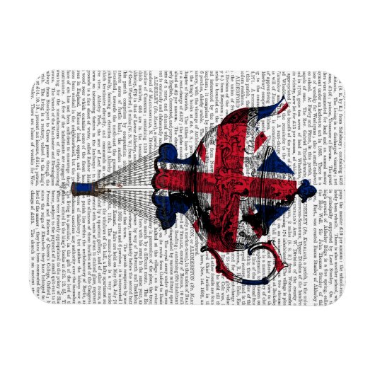 Union Jack Flying Teapot Magnet (Horizontal)