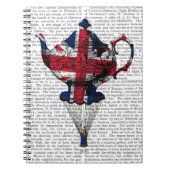 Union Jack Flying Teapot Notizblock (Vorderseite)