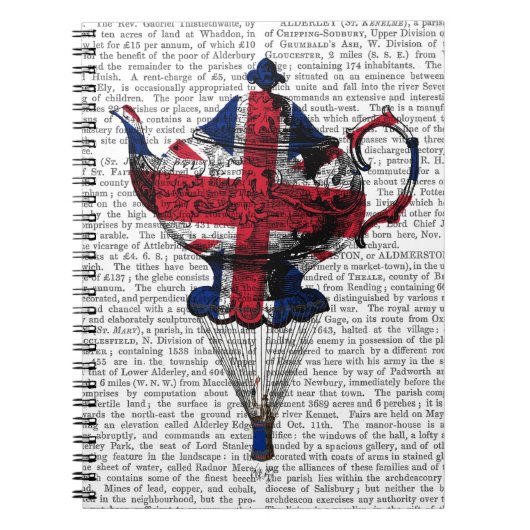 Union Jack Flying Teapot Notizblock (Vorderseite)