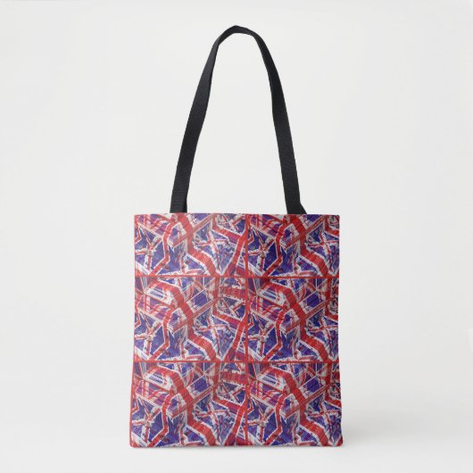 Union Jack Fraktal-Tragetasche Tasche (Vorderseite)