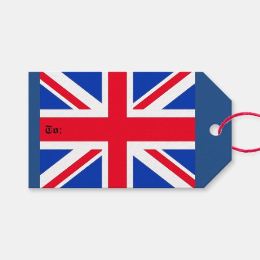 Union Jack Gift Tags Geschenkanhänger (Vorderseite (Horizontal))
