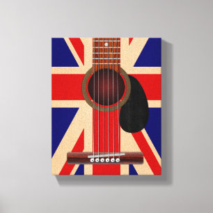 Union Jack Gitarre Leinwanddruck