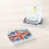 union jack glass coaster glasuntersetzer (Schrägansicht)