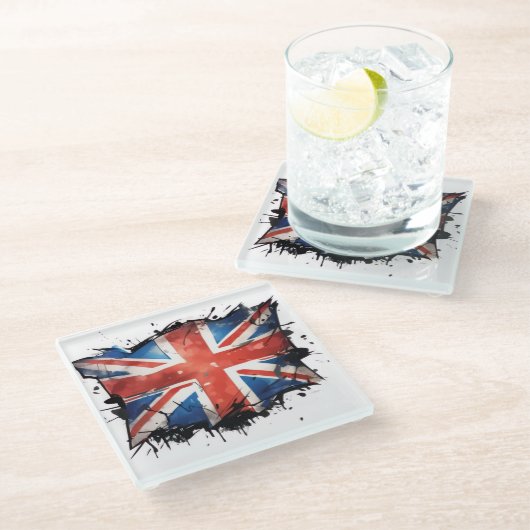 Union Jack Glasuntersetzer (Schrägansicht)