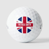 Union Jack Golfbälle - England Flagge Name Monogra (Vorderseite)