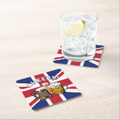 UNION JACK Great British Beer Rechteckiger Pappuntersetzer (Vor Ort)