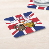 UNION JACK Great British Beer Rechteckiger Pappuntersetzer (angewinkelt)