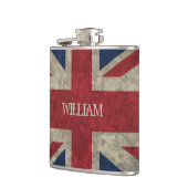 Union Jack | Grunge British Flag Personalisiert Flachmann (Links)