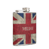 Union Jack | Grunge British Flag Personalisiert Flachmann (Rechts)
