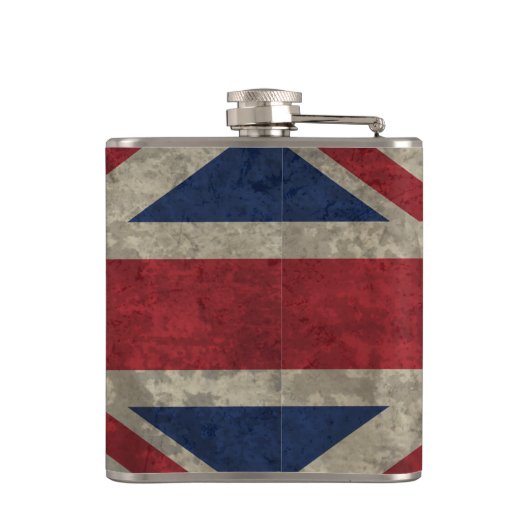 Union Jack | Grunge British Flag Personalisiert Flachmann (Rückseite)