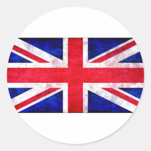 Union Jack grunge T - Shirt und Geschenke Runder Aufkleber