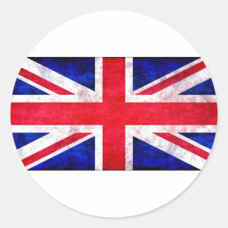 Union Jack grunge T - Shirt und Geschenke Runder Aufkleber