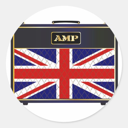 Union Jack Guitar Amplifier Runder Aufkleber (Vorderseite)