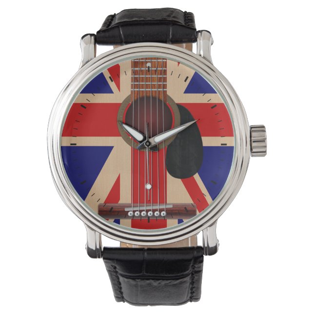 Union Jack Guitar Armbanduhr (Vorderseite)