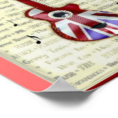 Union Jack Guitar British Rock Music Theme Poster (Ecke)