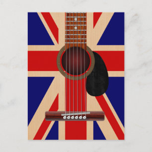 Union Jack Guitar Postkarte