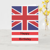 Union Jack Happy Birthday Karte (Gelbe Blume)