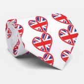 Union Jack Heart Flag Krawatte (Gerollt)
