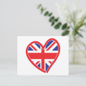 Union Jack Heart Flag Postkarte (Stehend Vorderseite)