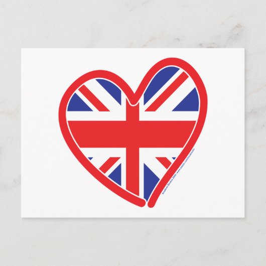 Union Jack Heart Flag Postkarte (Vorderseite)
