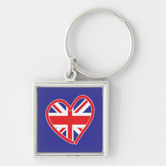 Union Jack Heart Flag Schlüsselanhänger (Vorne)