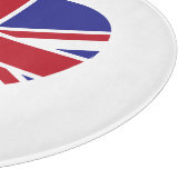 Union Jack Heart Glass Cutting Board Schneidebrett (Ecke)