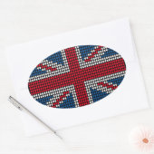 Union Jack Heart Ovaler Aufkleber (Umschlag)