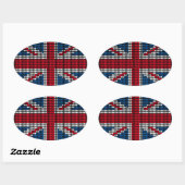 Union Jack Heart Ovaler Aufkleber (Blatt)