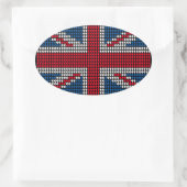 Union Jack Heart Ovaler Aufkleber (Tasche)