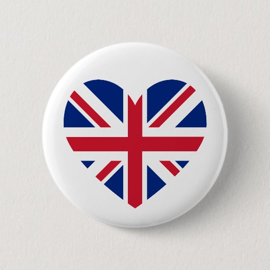 Union Jack Heart Shape Button (Vorderseite)