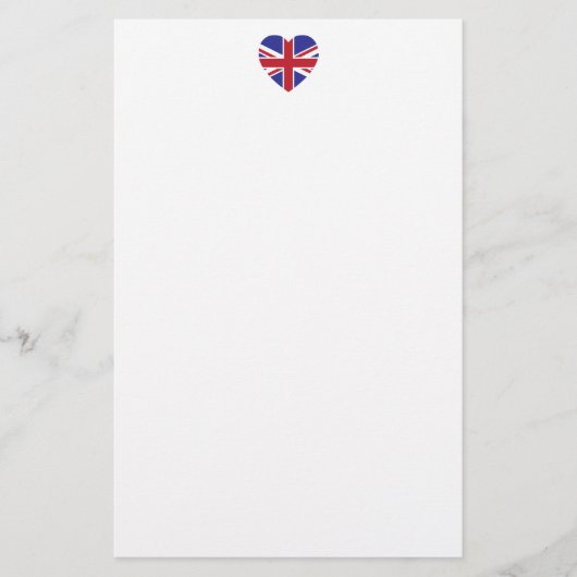 Union Jack Heart Stationery Briefpapier (Vorderseite)