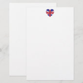 Union Jack Heart Stationery Briefpapier (Vorne/Hinten)