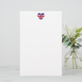 Union Jack Heart Stationery Briefpapier (Stehend Vorderseite)