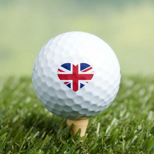 Union Jack Heartflag be6 gbcnt Golfball (Insitu T-Shirt)