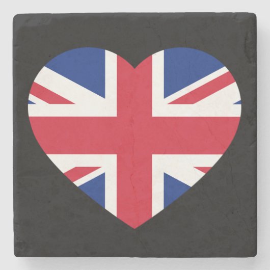 Union Jack Heartflagge an der Schwarzküste Steinuntersetzer (Vorderseite)