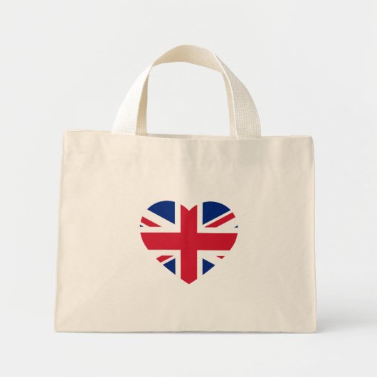 Union Jack Heartflagge Mini Stoffbeutel (Vorne)